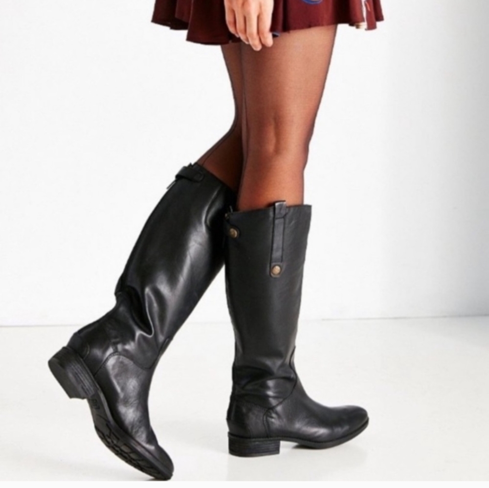 Women's Black Leather Boots Sam Edelman Penny Size 9.5